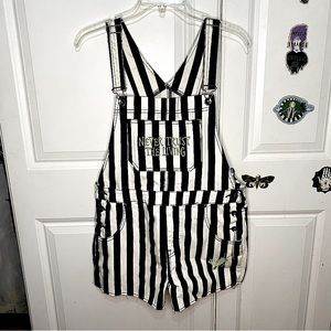 Beetlejuice Stripe Overall Shorts